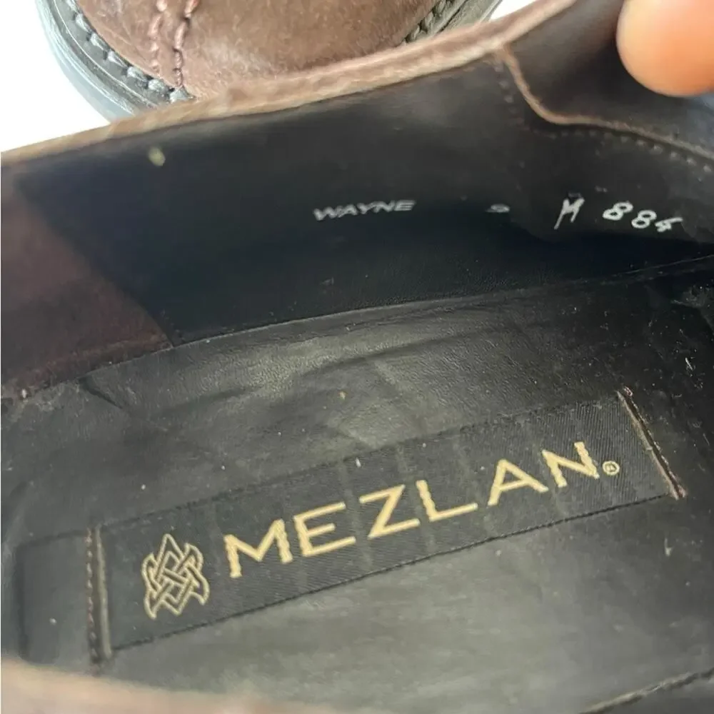 MEZLAN MENS SHOE 9 M WAYNE BROWN SUEDE LEATHER SPLIT TOE DERBY OXFORD